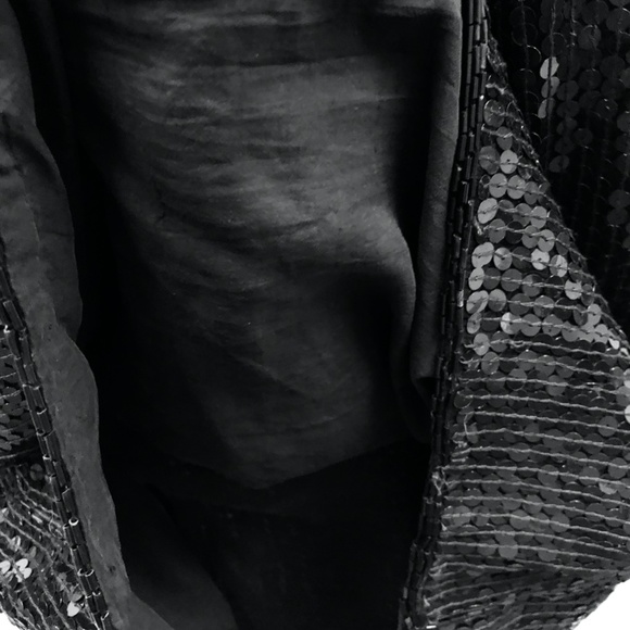 BLACK SEQUIN PULL-ON SKIRT SIZE M-L - Picture 3 of 8